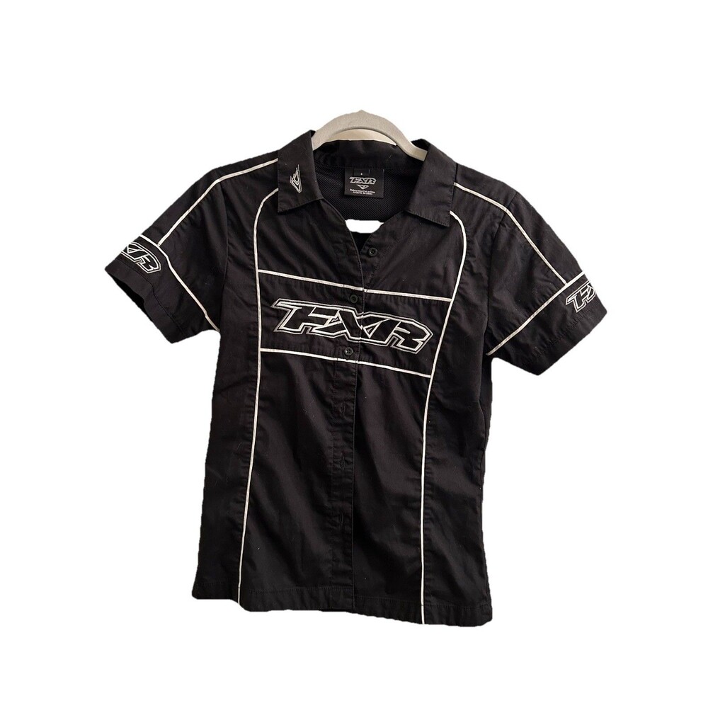 FXR Women's Black Logo Button-Up Short Sleeve Shirt